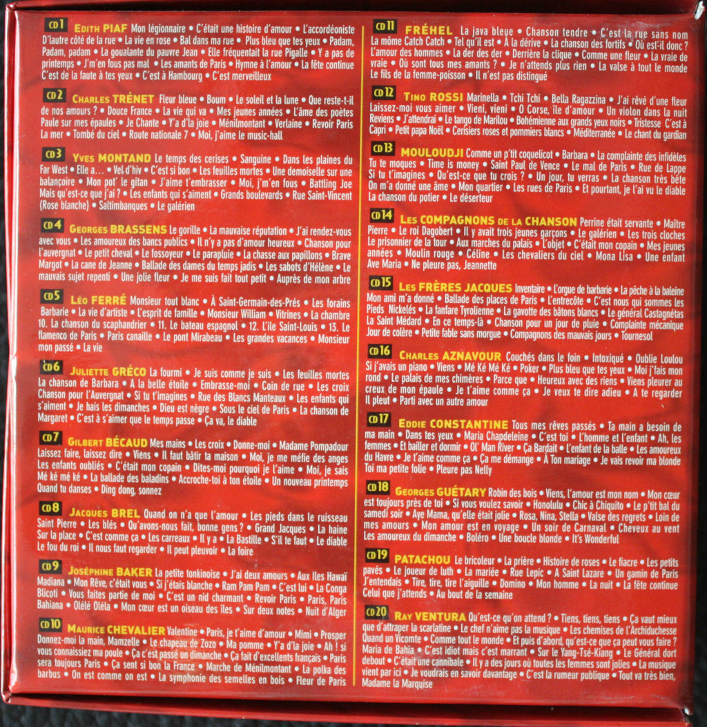 CD 20 LEGENDS OF FRENCH SONG - 20 CD box set