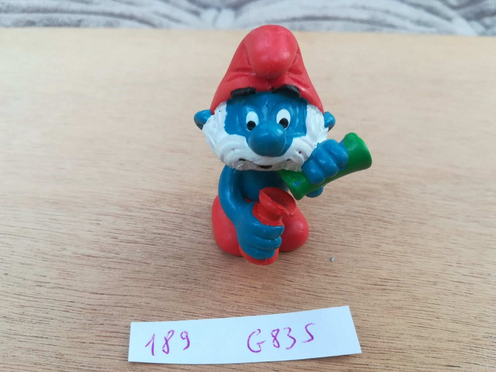 Grand Smurf figurine 189: Test Tube Researcher - W.Germany 83 Schleich