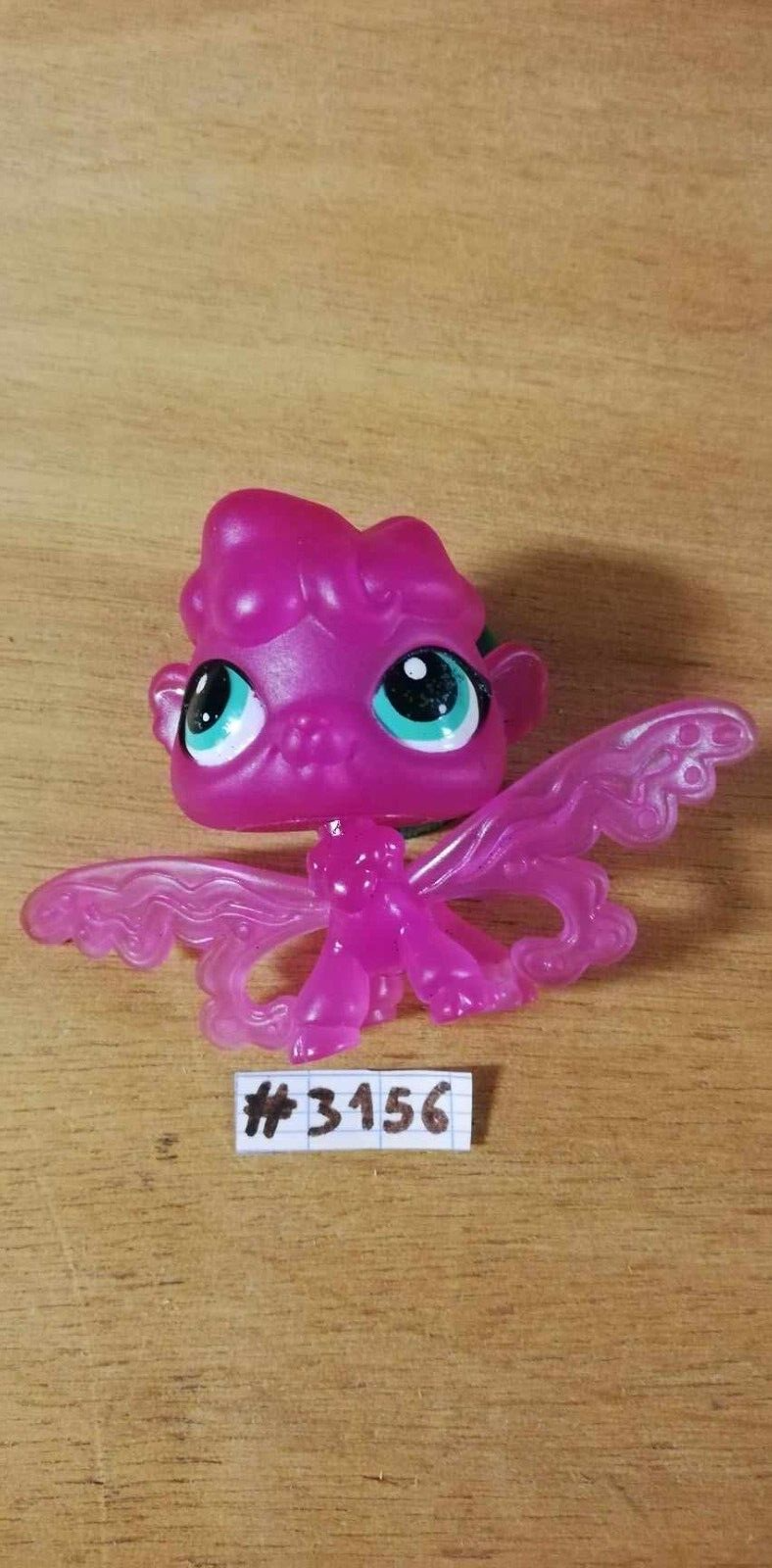 LITTLEST PETSHOP figurine: TRANSPARENT PINK FAIRY #3156 (fairy)
