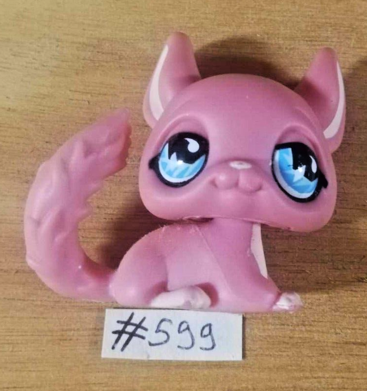 LITTLEST PETSHOP figurine: PINK CHINCHILLA #599 (pink)