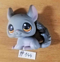 LITTLEST PETSHOP figurine: GRAY CHINCHILLA #144 (grey)
