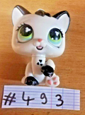 LITTLEST PETSHOP figurine: animated CHARTREUX CAT #493 (magic motion cat)