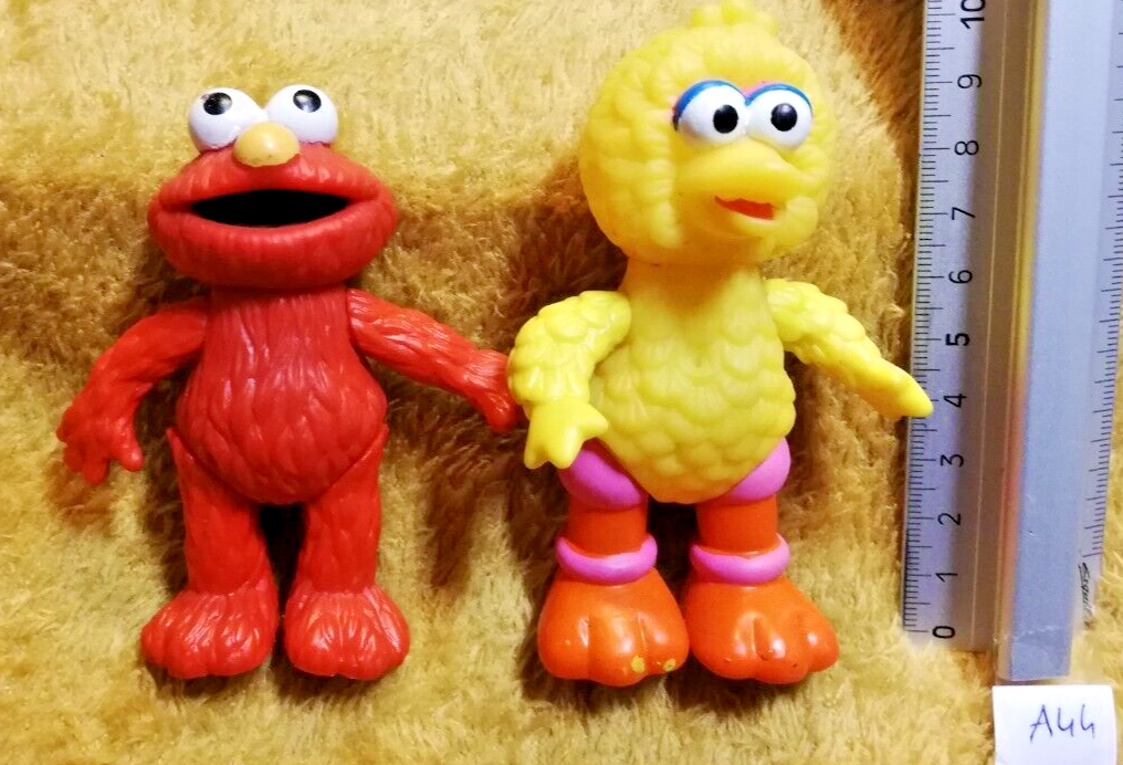 Lot A44 :2 Figurines RUE SESAME street BIG BIRD & ELMO articulés Applause Henson