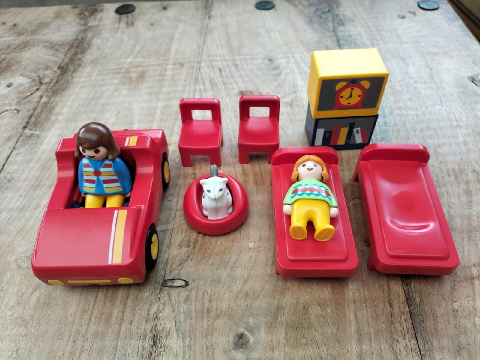 Playmobil 123: Furniture + 2 figures + cat + car