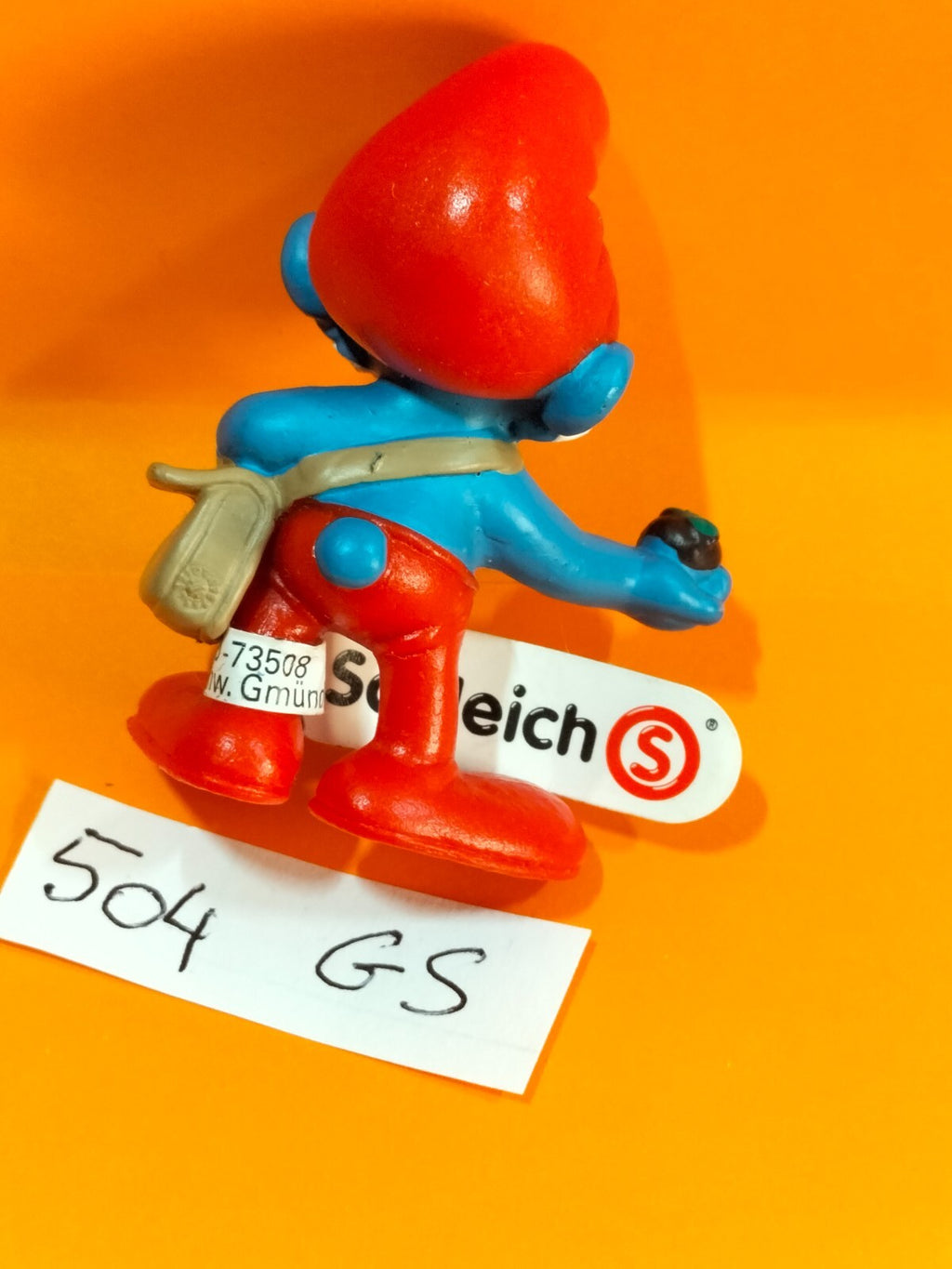 Large Smurf figurine 504 with bag GERMANY 2010 Schleich smurf NEW 20729