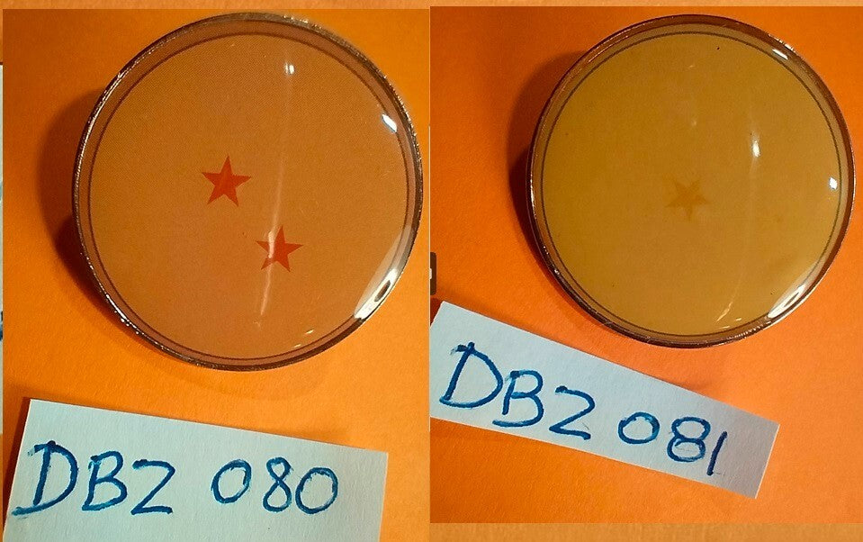 DBZ Pins 080+081: Set of 2 Bandai Dragonball Z 2013 manga star pins
