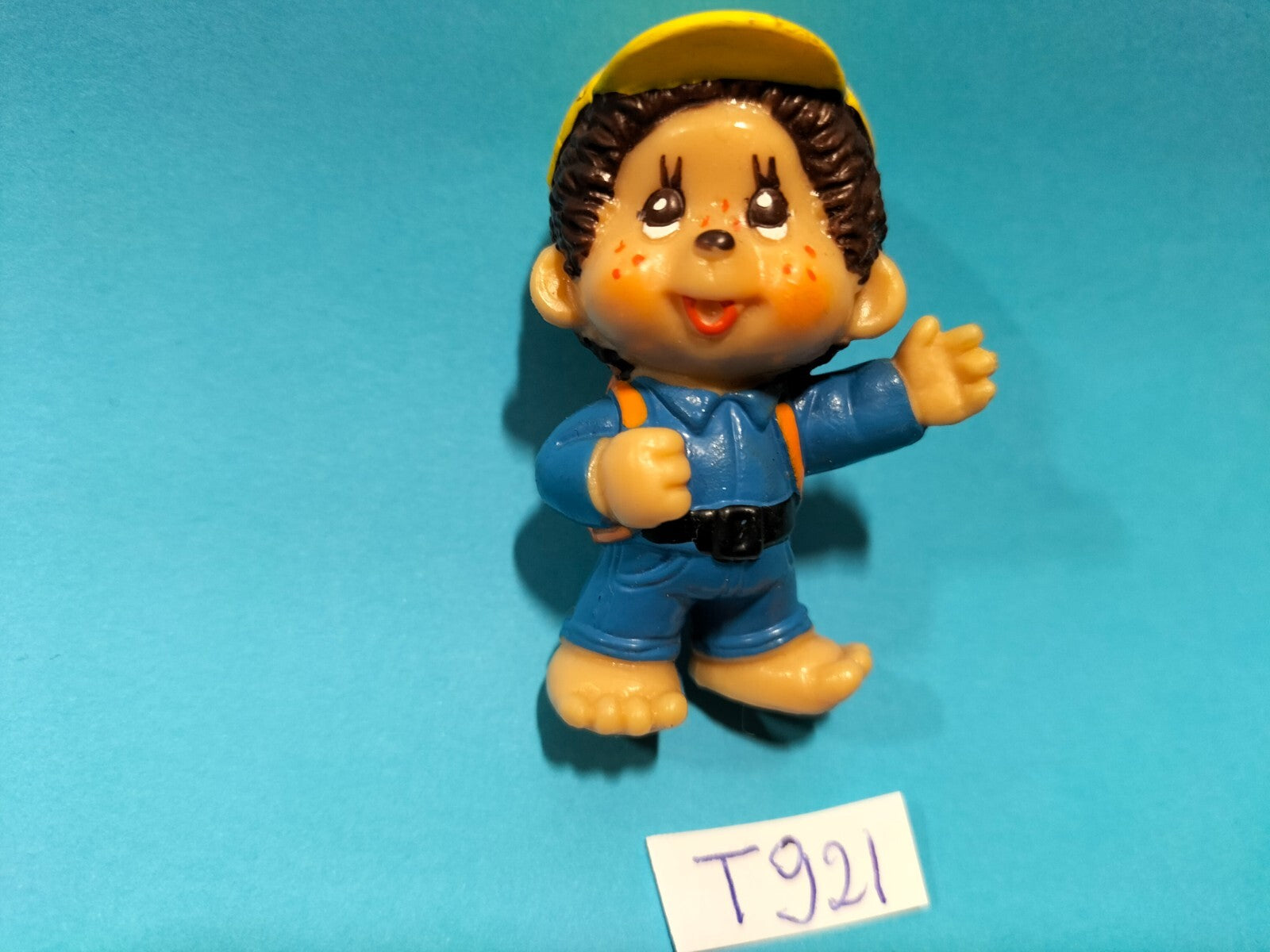 Figurine T921: Kiki schoolboy with satchel Monchichi 5cm Sekiguchi Bully 1981