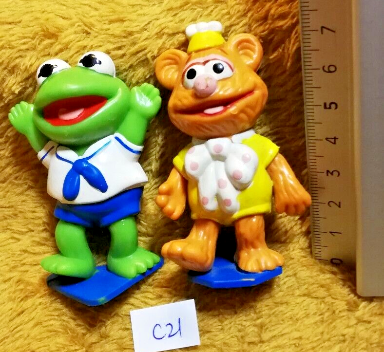 MUPPET SHOW C21 figurine: Fozzie bear &amp; Kermit the frog babies Henson