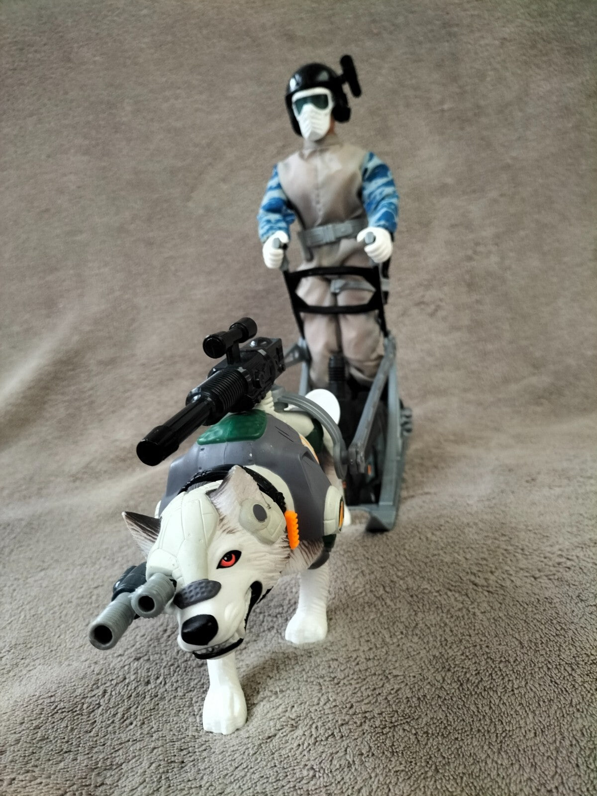Action-Man AM24*: Trapper Dog + Sled Hasbro 1993 Polar Arctic Explorer