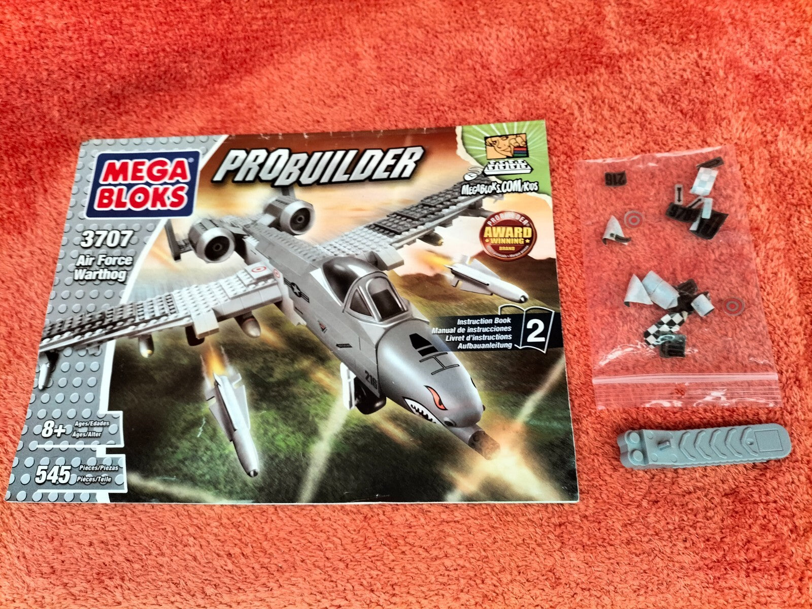 Lot V054: Mega Bloks 3707 Air Force Warthog airplane (rare)