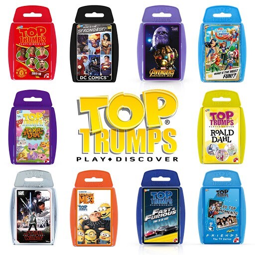 1 deck of TOP TRUMPS cards to be chosen from the list provided