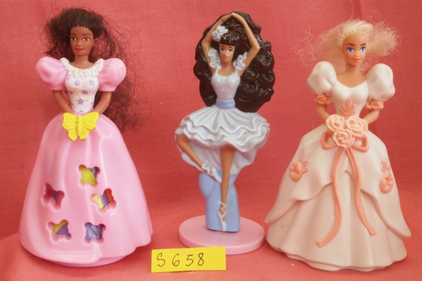 Doll S658: Set of 3 mini Barbie McDonald USA 10cm