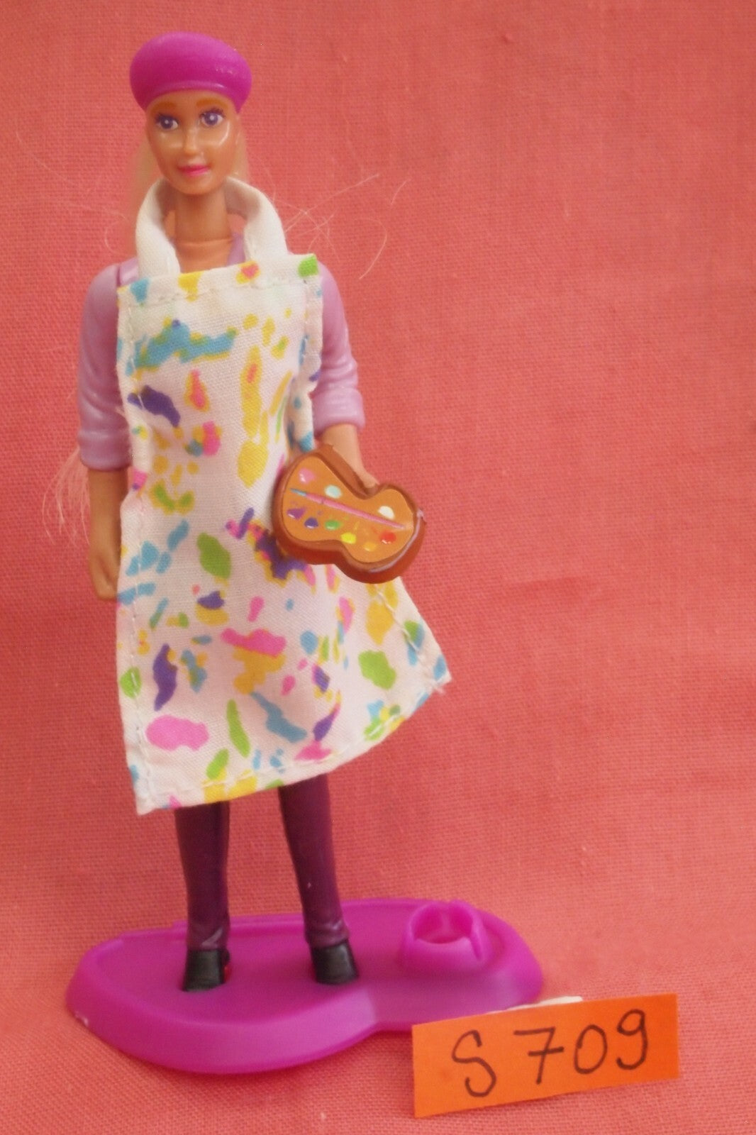 Doll S709: Mini Barbie McDonald USA 10cm Painter/Base 1999