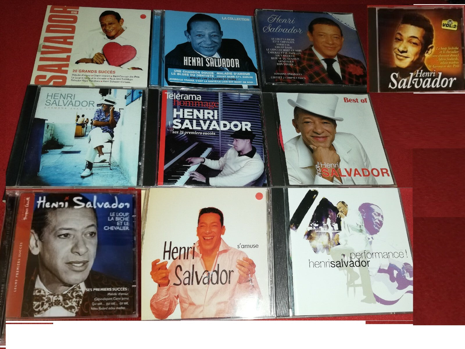 Lot of 10 Henri Salvador CDs (including 1 double CD)