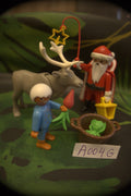 Lot Playmobil A004G : Père Noël + Cerf Vintage