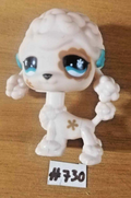 LITTLEST PETSHOP figurine: Poodle dog #730 (poodle dog)