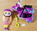 LITTLEST PETSHOP Figure: BLYTHE #B15 + motorcycle &amp; sidecar + leash