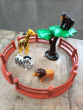 Playmobil 123: Animal Park - Zebra, Lion, Giraffe, Monkey + 1 Tree