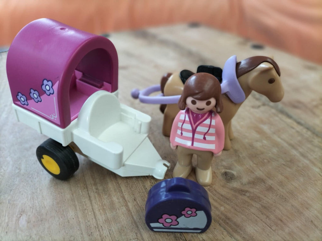 Playmobil 123: Girl + Horse &amp; Carriage
