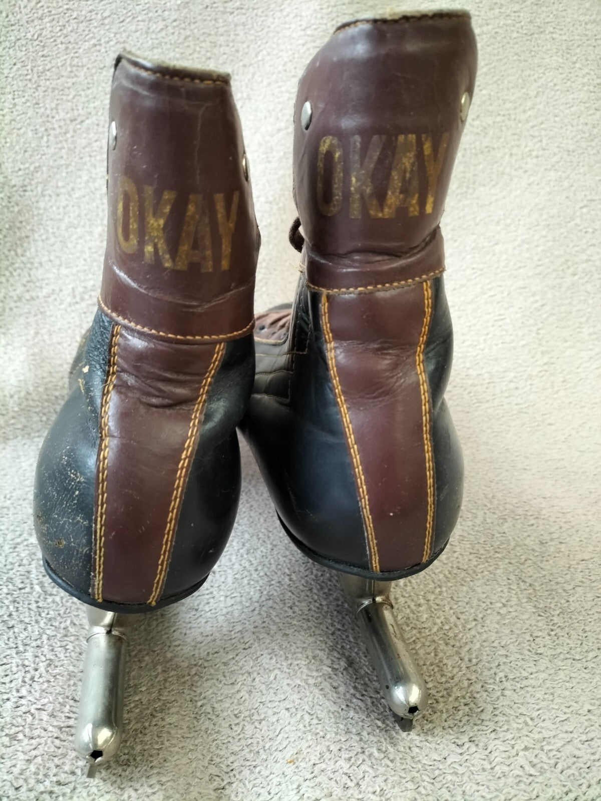 OKAY brand vintage leather ice skates