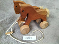 Wooden toy no. T887: pull-along horses 14cm