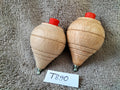 Wooden toy no. T890: 2 spinning tops 7cm