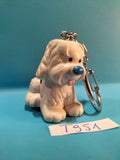 Figurine T951: Samson (&amp; Gert) White Dog Keychain 4cm Maia Borges