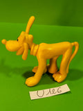 Figurine U126: Pluto Monochrome Rubber Mickey Mouse Dog Disney 7cm Hong Kong