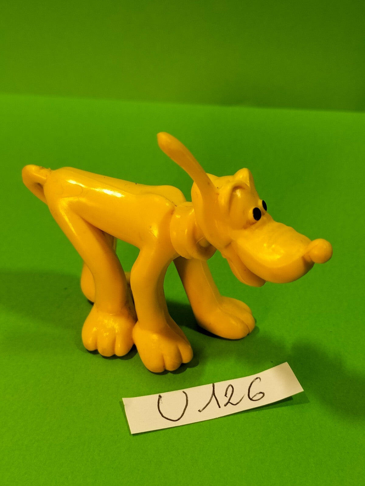 Figurine U126: Pluto Monochrome Rubber Mickey Mouse Dog Disney 7cm Hong Kong