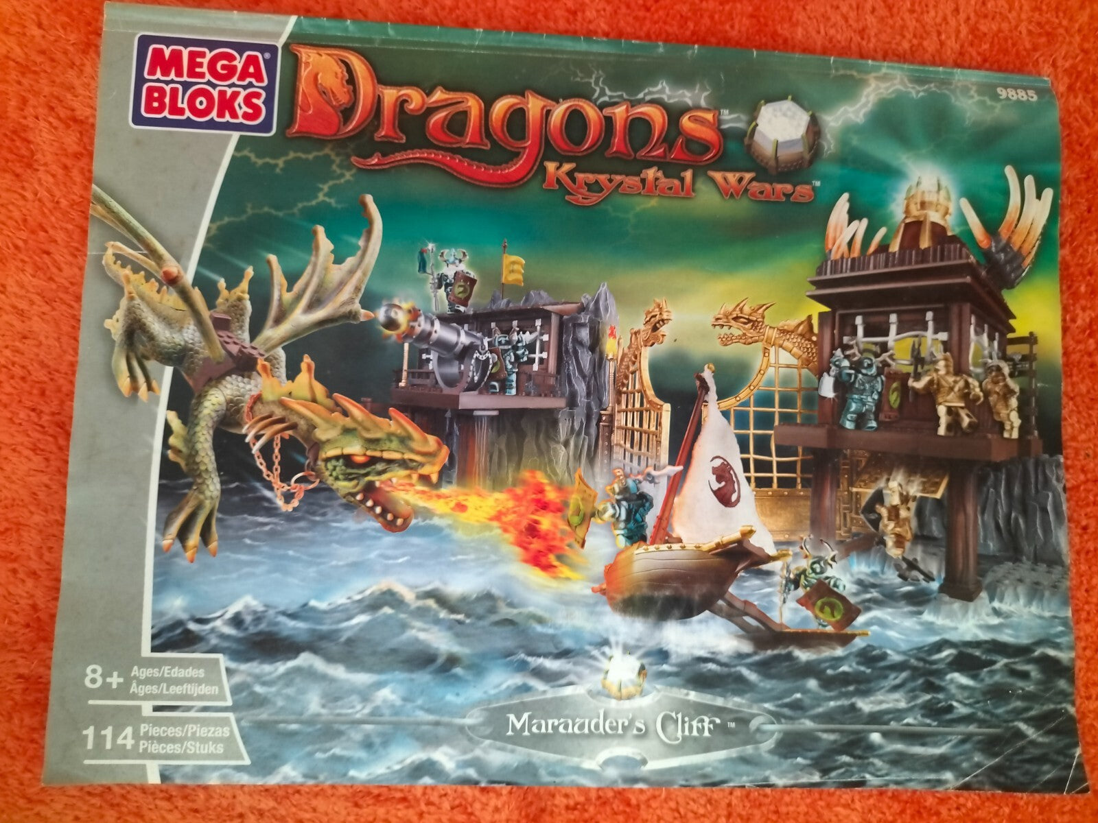 Lot V060: Dragon Krystal wars Marauder's cliff Mega Bloks 9885 with instructions