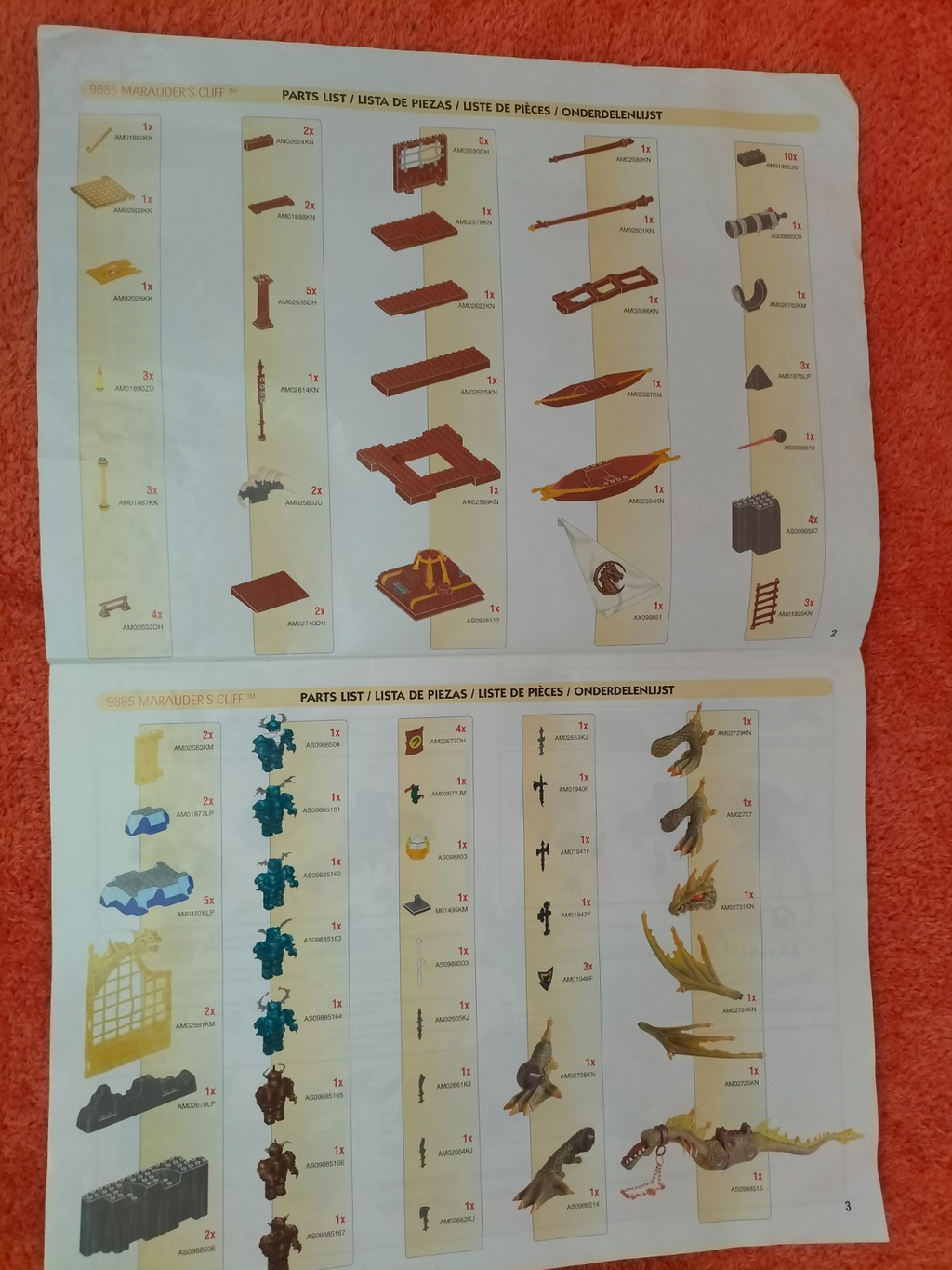 Lot V060: Dragon Krystal wars Marauder's cliff Mega Bloks 9885 with instructions