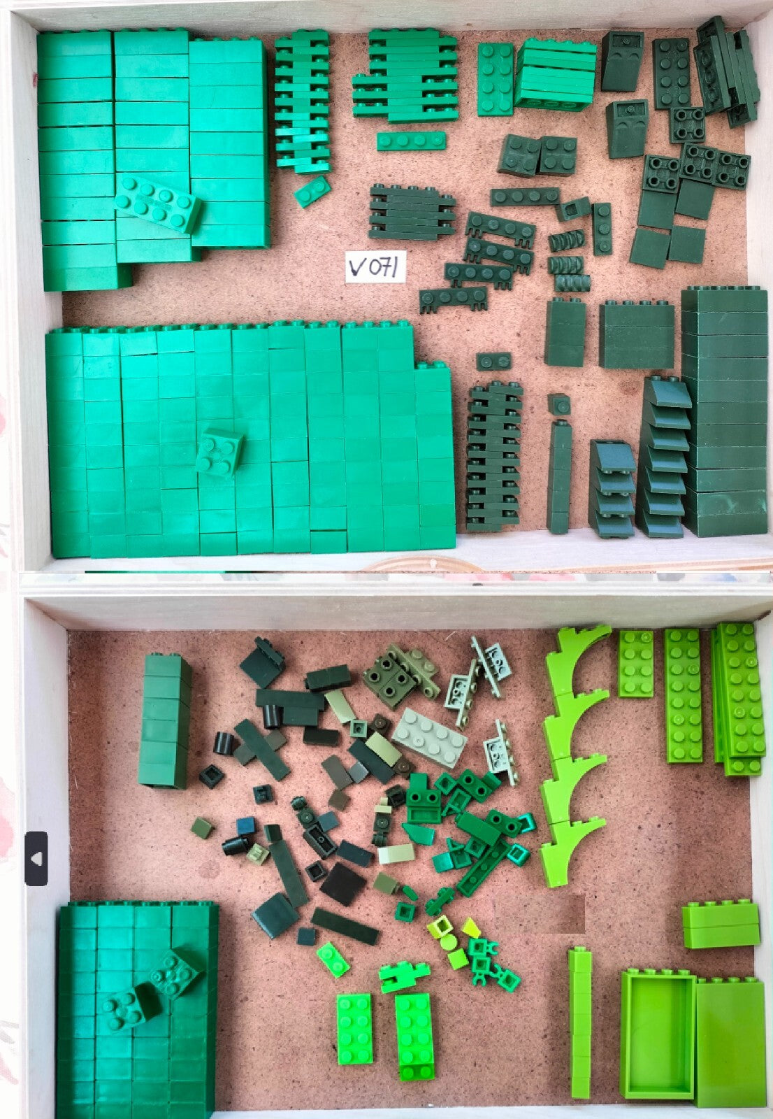 Lot V071: 420g of green &amp; khaki Mega Bloks loose pieces (compatible with Lego)