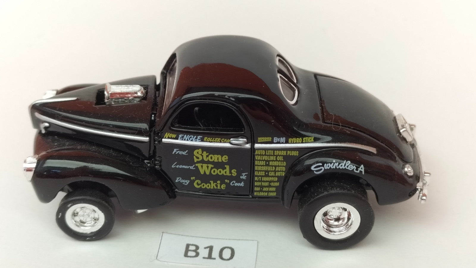 Car B10 Hot Wheels Willys Gasser 1941 Stone Woods &amp; Cook Drag Car rare