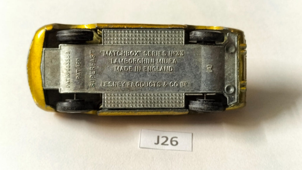 Matchbox Lesney Superfast J26 Car #33 Lamborghini Miura - 1969
