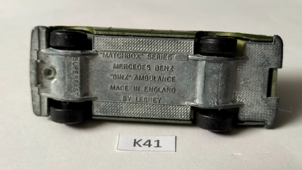 K41 Matchbox Lesney Superfast Mercedes Benz Military Ambulance Binz