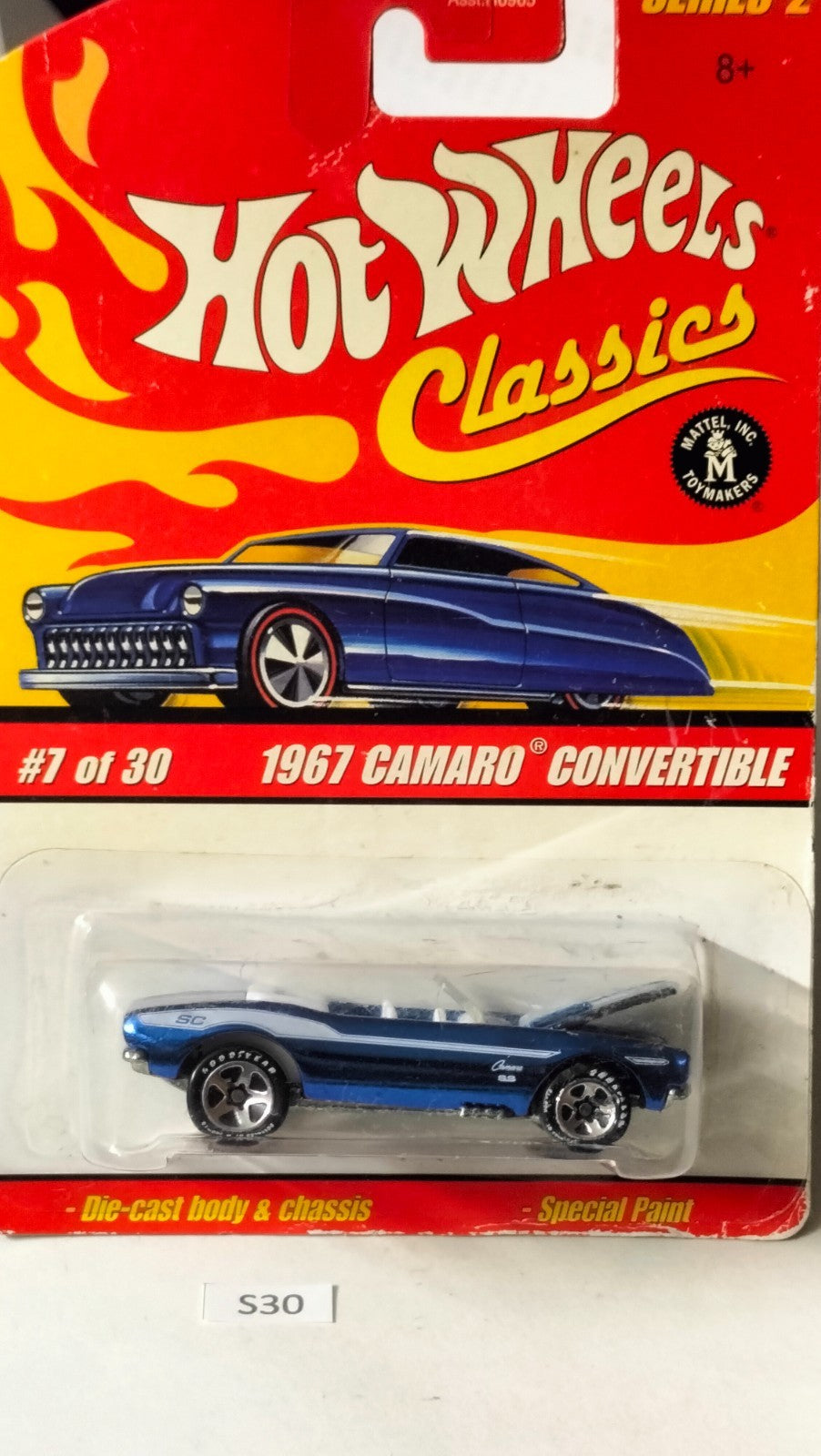 Hot Wheels Classics Series 2 S30 Car 1967 Camaro Convertible #7/30