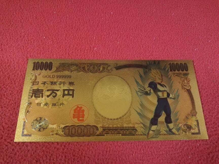 VEGETA Card Bill 10000 Yen Dragon Ball Z 24K Gold DBZ Card Japan NEW new